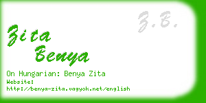 zita benya business card